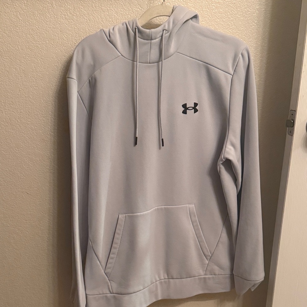 Under Armour Men's Light Gray Pullover Hoodie with Logo